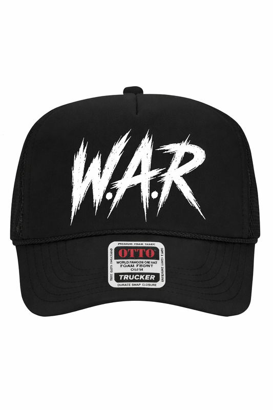 W.A.R TRUCKER HAT (BLACK, RED OR ROYAL BLUE)