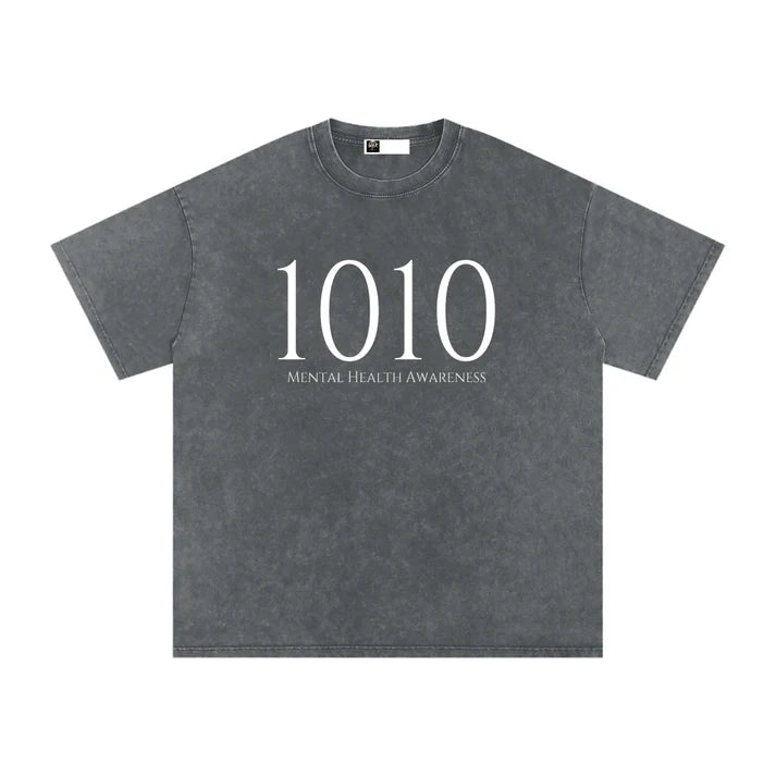 1010 Mental Health Awareness Tee (Light Blue, Grass Green, Pirate Grey, Black)